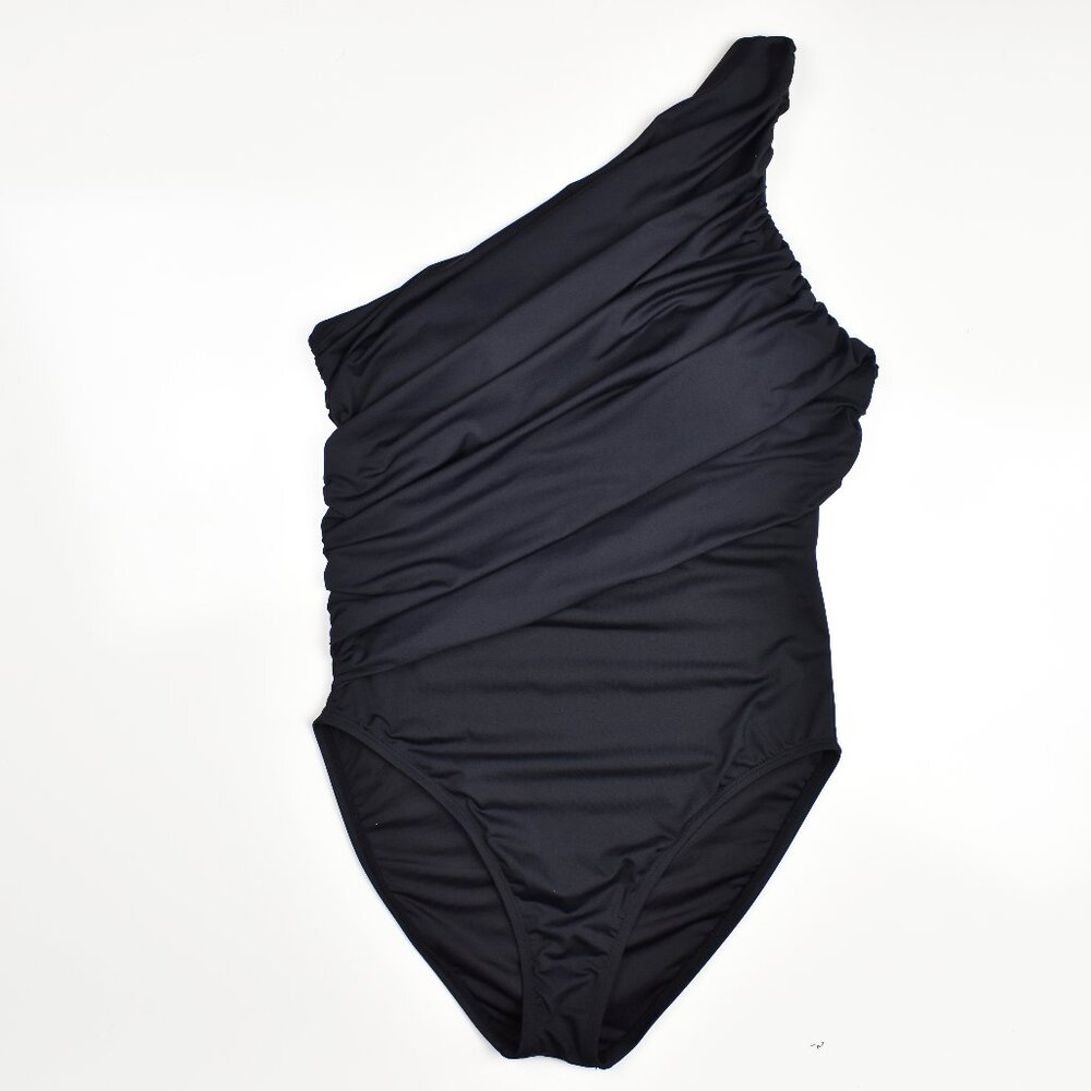 La Blanca Black One-Shoulder One Piece Swimsuit